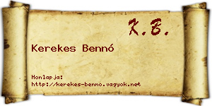 Kerekes Bennó névjegykártya